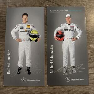 Michael Schumacher & Ralf Schumacher 2011 Mercedes GP Limited Long Cards RARE